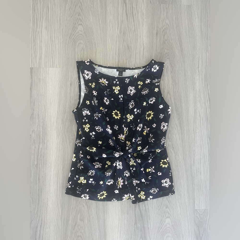 Ann Taylor floral peplum top, brand new
